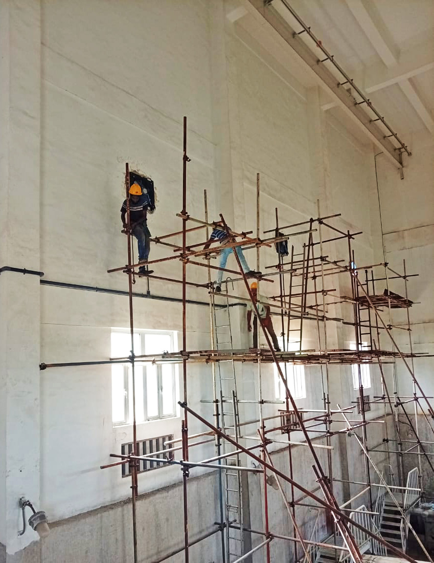 Architectural design layout and site progress
